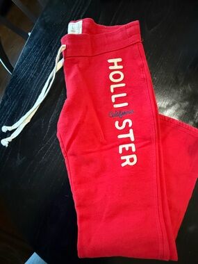 Y2K Hollister Red Logo Sweatpants
